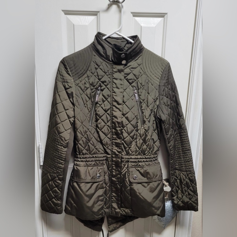 BCBG Size Small Army Green Zippered Jacket